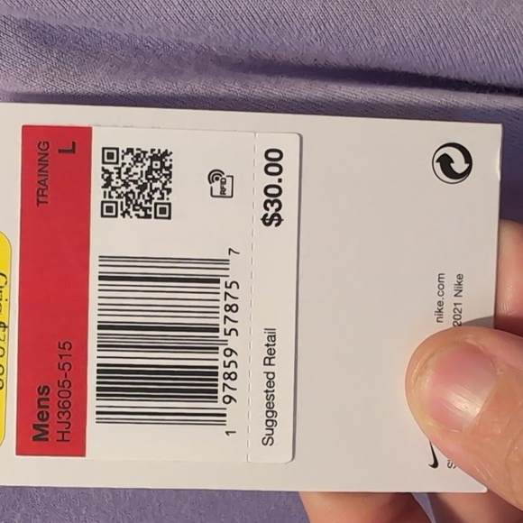 Nike Men's Dri-fit Fitness Lavender Tee - Picture 7 of 8